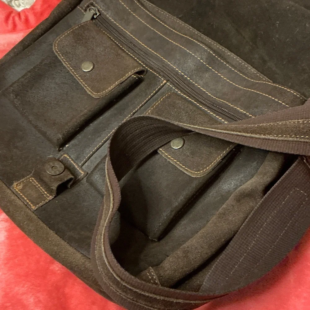 Men's Brown Messenger Bag - Picture 8 of 13